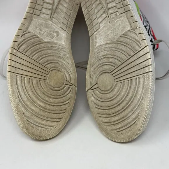 Nike Air Jordan 1 Mid All Over Logo Shoes 2019 Mens 11.5 Colorful 554724-119