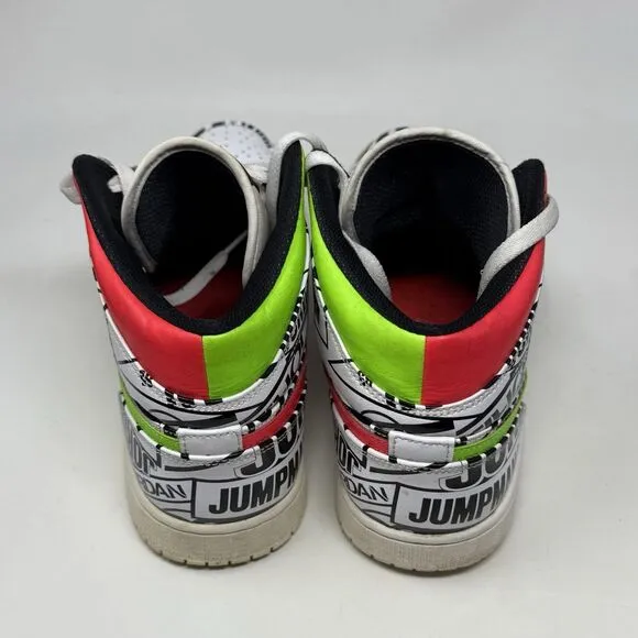 Nike Air Jordan 1 Mid All Over Logo Shoes 2019 Mens 11.5 Colorful 554724-119