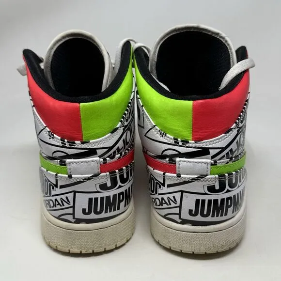 Nike Air Jordan 1 Mid All Over Logo Shoes 2019 Mens 11.5 Colorful 554724-119