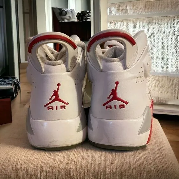 Nike Air Jordan (GS) White &amp; Red Shoes DM1159 106 Size 6Y YOUTH/KIDS