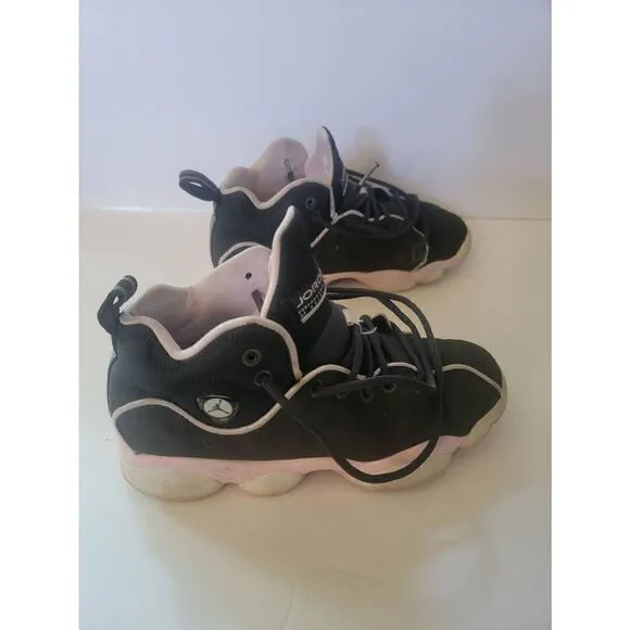 Nike Air Jordan Kid's Black Jumpman Team 2 GS Lace-up Trainer Shoes Size 4Y