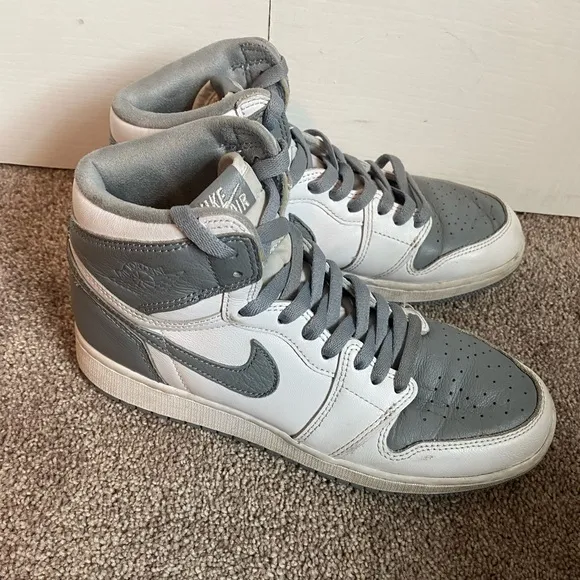 Nike Air Jordan Sneakers Gray White Size EUR 40 US Youth 7Y Womens 8.5