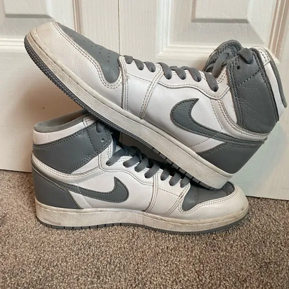 Nike Air Jordan Sneakers Gray White Size EUR 40 US Youth 7Y Womens 8.5
