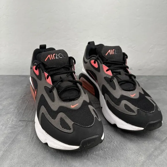 Nike Air Max 200 Thunder Grey Hot Punch Red Shoes AQ2568-005 Mens Size 10.5