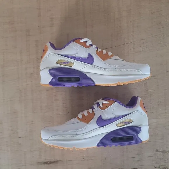 Nike Air Max 90 Citron Tint Action Grape White Sneakers Size 6.5Y Women's 8 New
