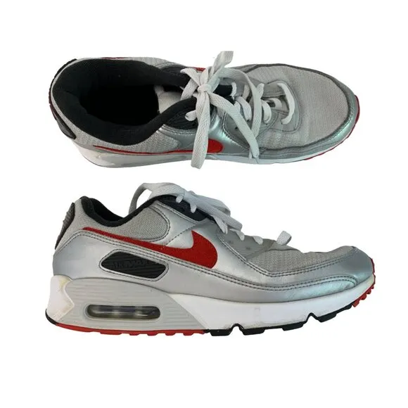 Nike Air Max 90 Silver Men's Size 11 Running Shoes DX4233 GUC Athletic 7447