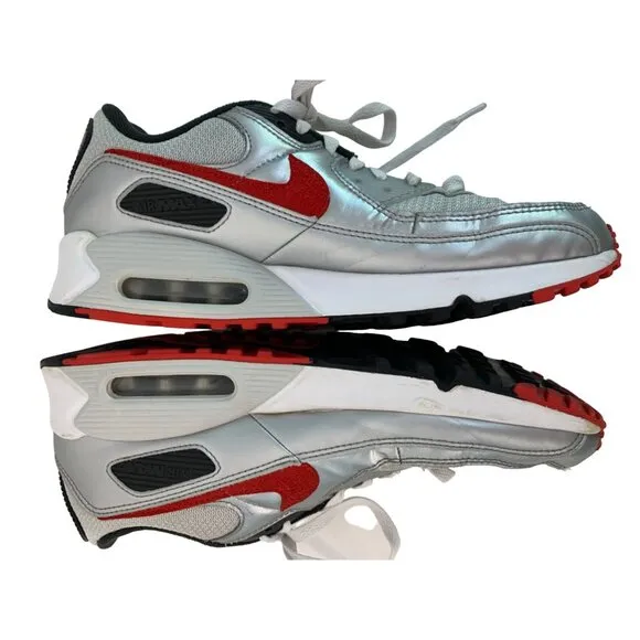 Nike Air Max 90 Silver Men's Size 11 Running Shoes DX4233 GUC Athletic 7447