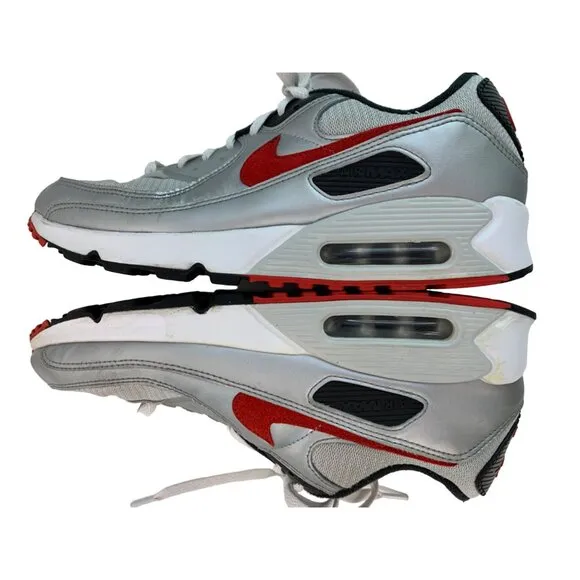 Nike Air Max 90 Silver Men's Size 11 Running Shoes DX4233 GUC Athletic 7447
