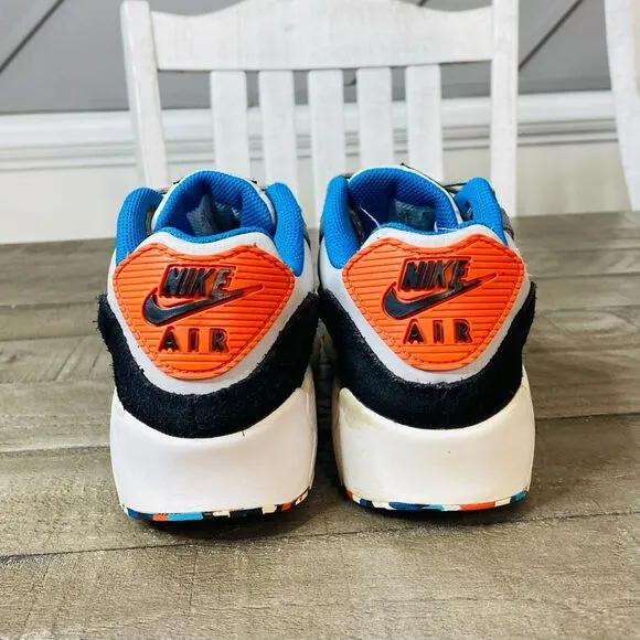 Nike Air Max 90 Swooshfetti Confetti Shoes Grey Blue Size 5.5 Youth