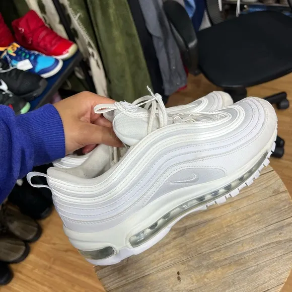 Nike Air Max 97 Mens Size 7Y White Wolf Gray Athletic Shoes 921826-101