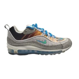Nike Air Max 98 Men Size 7 Multi Color Athletic Shoes with Green and Blue Laces