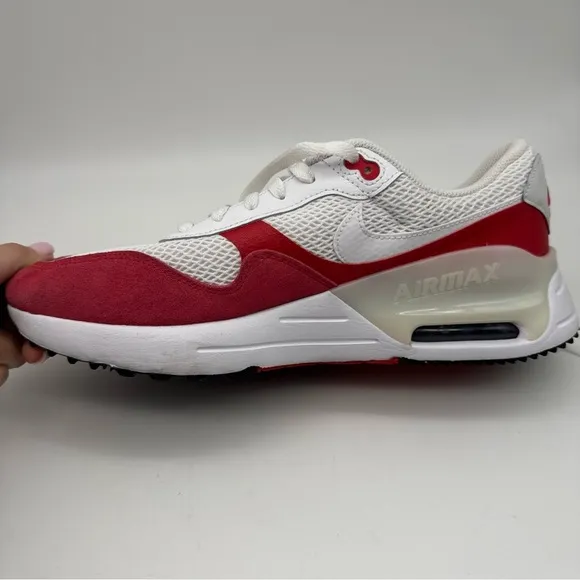 Nike Air Max System White/Red Athletic Shoes DM9537-104 Men's Size 11.5