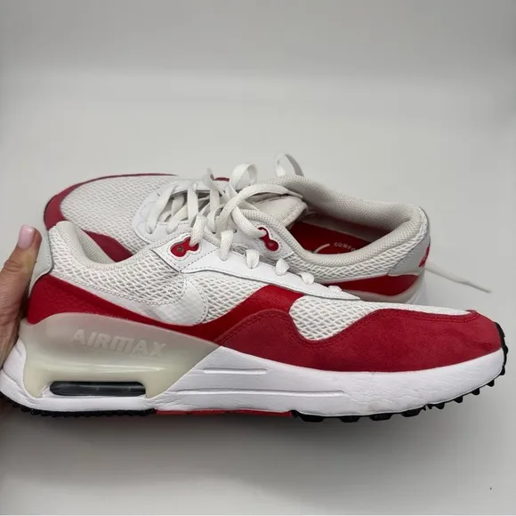 Nike Air Max System White/Red Athletic Shoes DM9537-104 Men's Size 11.5