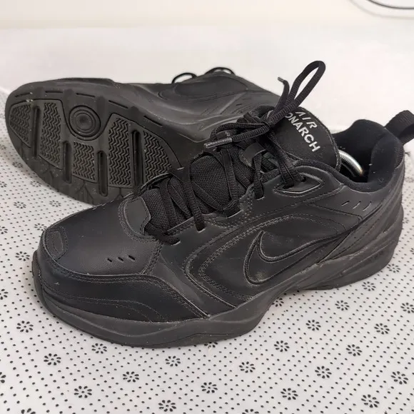 NIKE AIR MONARCH FULL LENGTH AIR MENS BLACK LACE UP SNEAKERS 11.5 4E