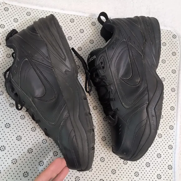 NIKE AIR MONARCH FULL LENGTH AIR MENS BLACK LACE UP SNEAKERS 11.5 4E