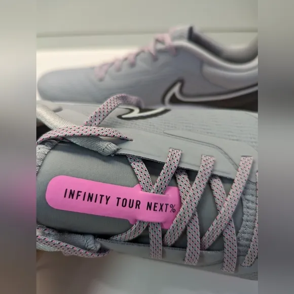 Nike Air Zoom Infinity Tour Next % Wolf Grey Pink Spell Golf Shoes Men's 11