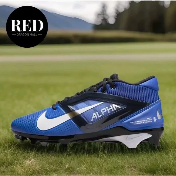 Nike Alpha Menace 4 Pro Football Cleats Hyper Royal Blue FD7037-400 - Men's 12.5