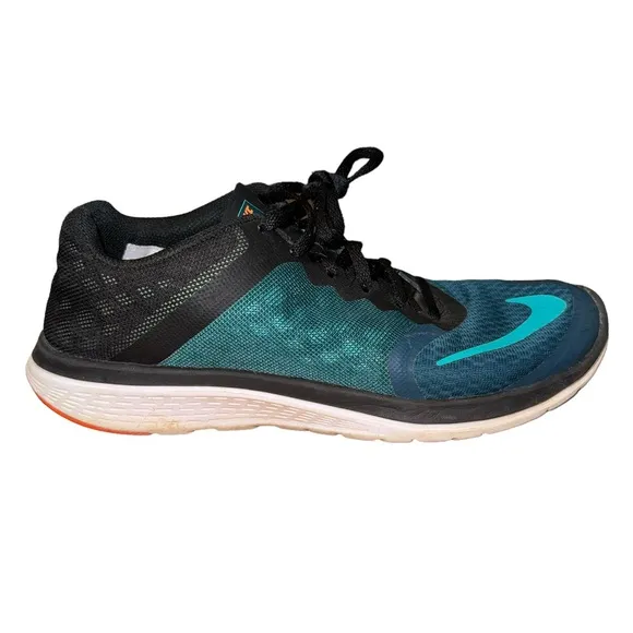 Nike Athletic Running Shoes In Aqua Blue &amp; Black