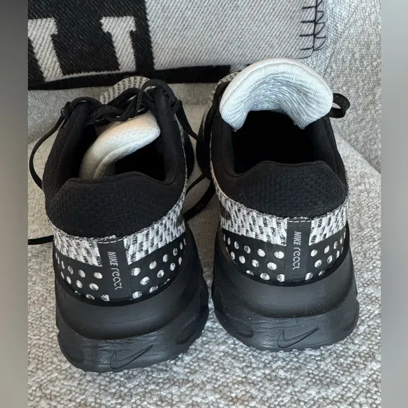 Nike Athletic Shoes Black and White with Gold Accents