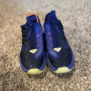 Nike Blue and Orange Sneakers with Sock-Like Fit Gatorade x PG 4 EP Grape