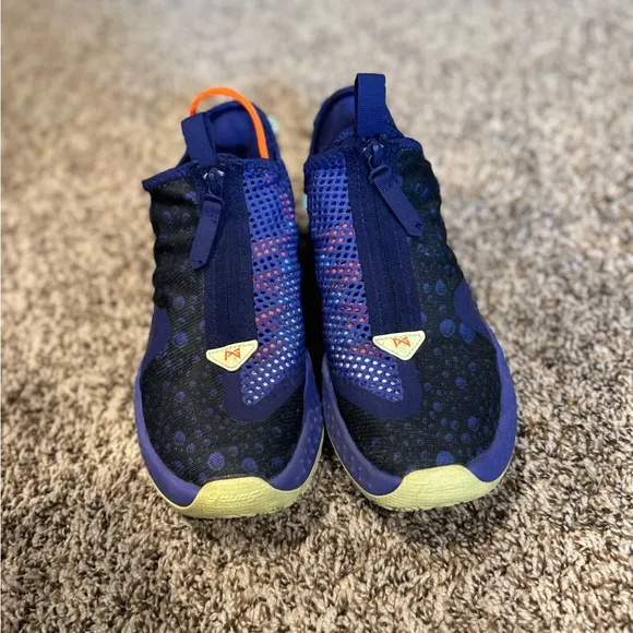 Nike Blue and Orange Sneakers with Sock-Like Fit Gatorade x PG 4 EP Grape