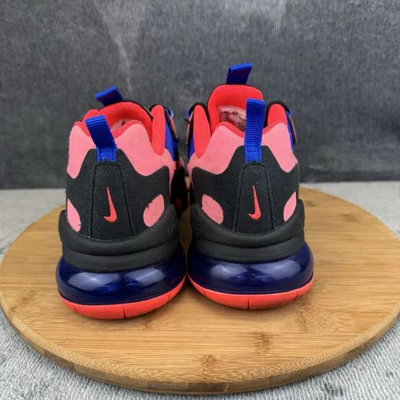 Nike Boys Air Max 270 React Size 6.5Y Shoes Black Red Basketball Hoops Sneakers