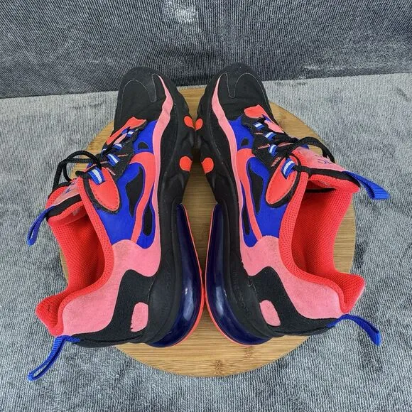 Nike Boys Air Max 270 React Size 6.5Y Shoes Black Red Basketball Hoops Sneakers