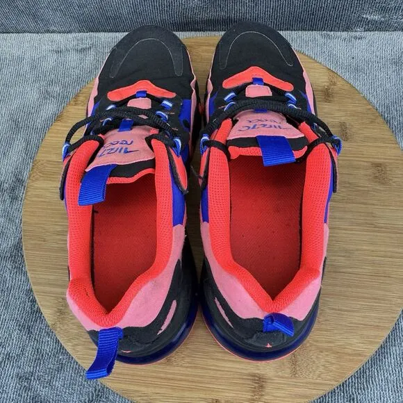 Nike Boys Air Max 270 React Size 6.5Y Shoes Black Red Basketball Hoops Sneakers