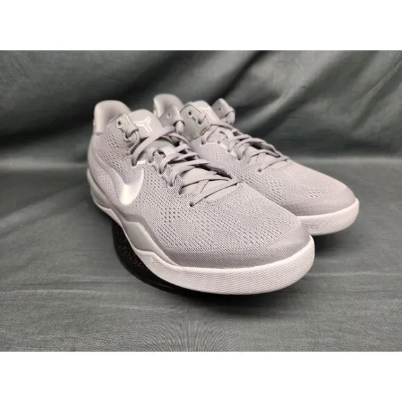 Nike Boys Kobe VIII (GS) Sneakers Mesh Wolf Grey White Size 7 NEW IN BOX!