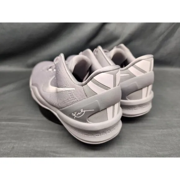 Nike Boys Kobe VIII (GS) Sneakers Mesh Wolf Grey White Size 7 NEW IN BOX!