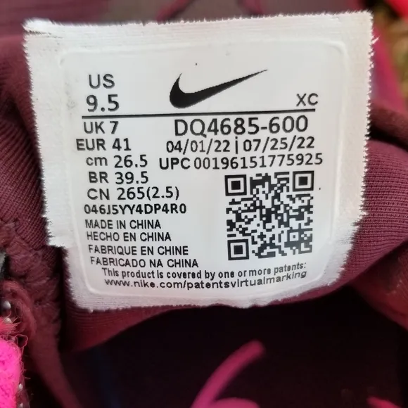 Nike Court Zoom Vapor Pro Burgundy Pink Tennis Shoes Size 9.5