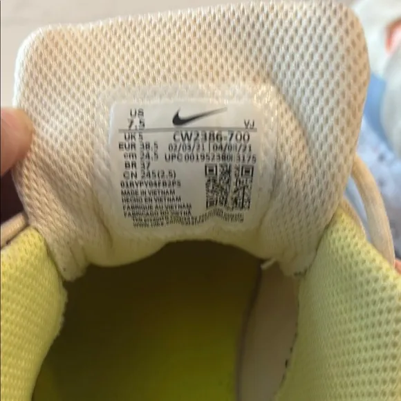 Nike Cream and Blue Athletic Shoes with Modern Design