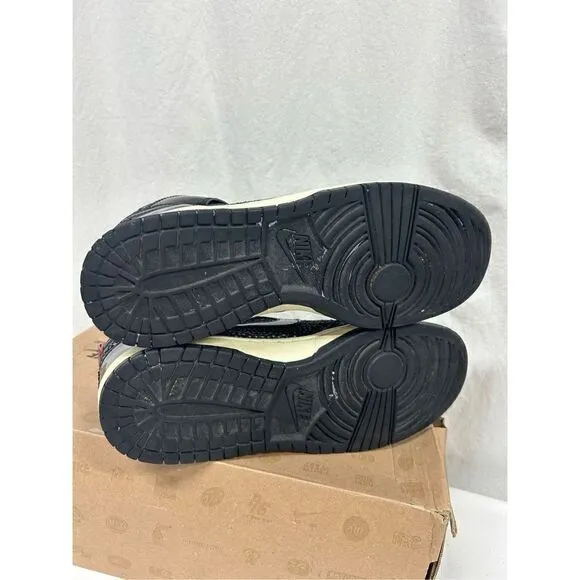 Nike Dunk Women Hi Skinny Print Anthracite Tiger 543242-006 Shoe Black Grey Sz 9