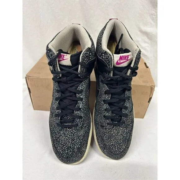 Nike Dunk Women Hi Skinny Print Anthracite Tiger 543242-006 Shoe Black Grey Sz 9