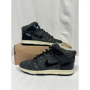 Nike Dunk Women Hi Skinny Print Anthracite Tiger 543242-006 Shoe Black Grey Sz 9