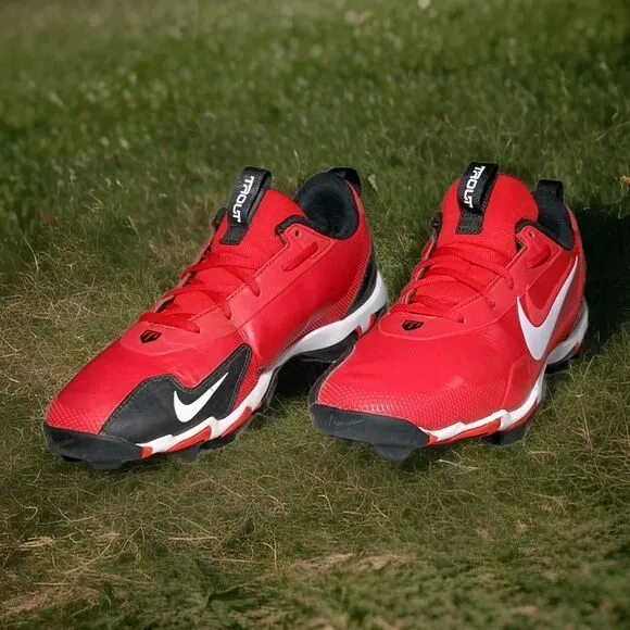 Nike Force Trout 9 Keystone Cleats Red White Baseball Shoes FB9728-600 Mens Sz 9