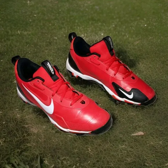 Nike Force Trout 9 Keystone Cleats Red White Baseball Shoes FB9728-600 Mens Sz 9