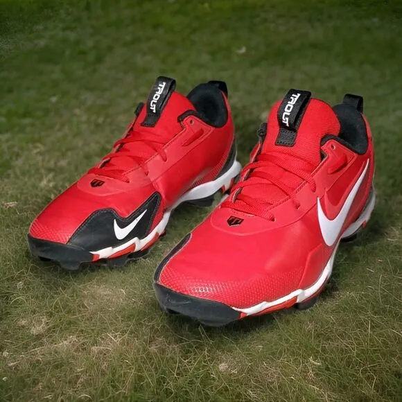 Nike Force Trout 9 Keystone Cleats Red White Baseball Shoes FB9728-600 Mens Sz 9