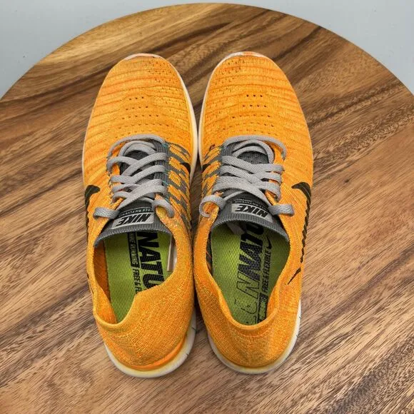 Nike Free RN Flyknit Shoes Womens Size 7.5 Orange Running Comfort Sneaker