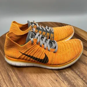 Nike Free RN Flyknit Shoes Womens Size 7.5 Orange Running Comfort Sneaker