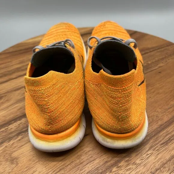 Nike Free RN Flyknit Shoes Womens Size 7.5 Orange Running Comfort Sneaker