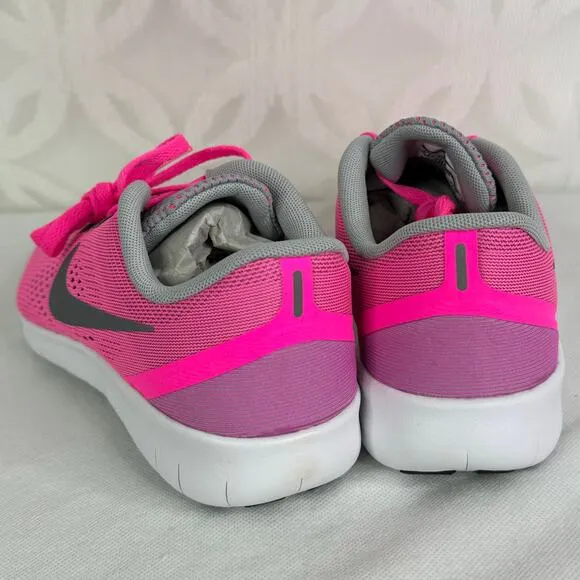 Nike Free RN GS Barbie Pink Blast Running Sneakers Youth Size 7