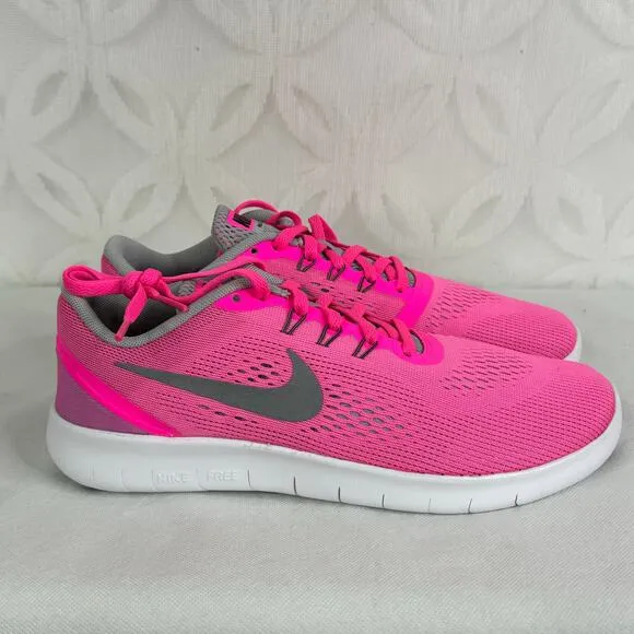 Nike Free RN GS Barbie Pink Blast Running Sneakers Youth Size 7