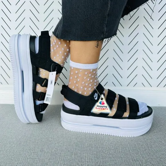 ⭐Nike Icon Classic Platform Chunky Size 10 Women's Sandals Black DH0224-001 New