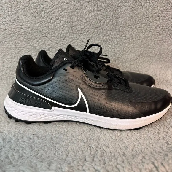 Nike Infinity Pro 2 Spikeless Golf Shoes Men's size 10 Black White Golfing Shoes