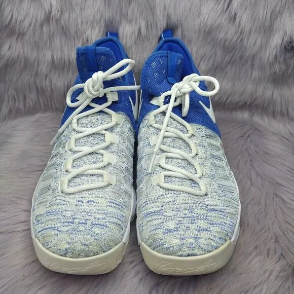 Nike KD 9 Kevin Durant Sneakers Mens Size 9.5 White Blue 843392-411