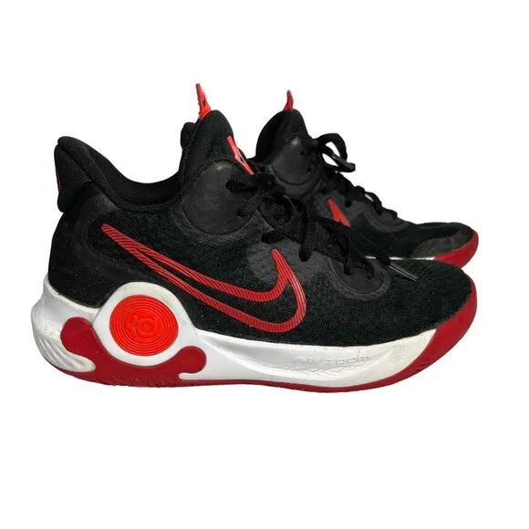 Nike KD Trey 5 IX Kevin Durant Sneakers Shoes Boys Black Red Size 7.5