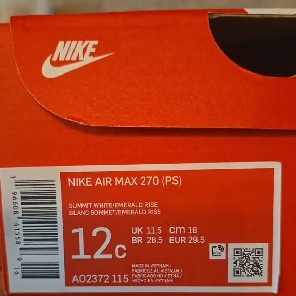 Nike Kids' Air Max 270 - Mint Green and White