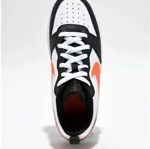 Nike Kids Court Borough Low Recraft White, Total Orange &amp; Black Shoes. New w/box