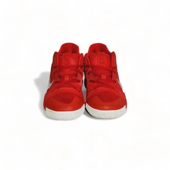Nike Kyrie 3 Big Kids Basketball Sneakers in University Red Wolf Grey Size 2 Y